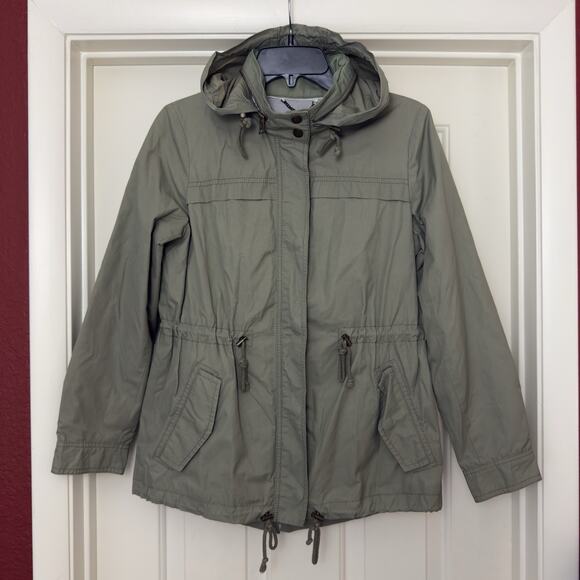 Banana Republic Petite S Olive Green Llano Anorak Hooded Utility Jacket - Picture 3 of 10